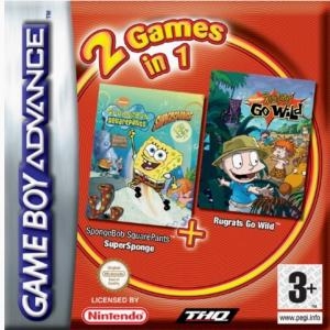 2 Games in 1, Spongebob Square pants Super Sponge/Rugrats Go Wild