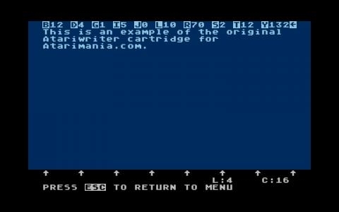 AtariWriter screenshot