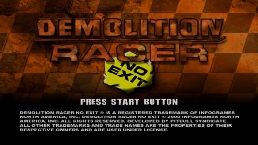 Demolition Racer: No Exit titlescreen