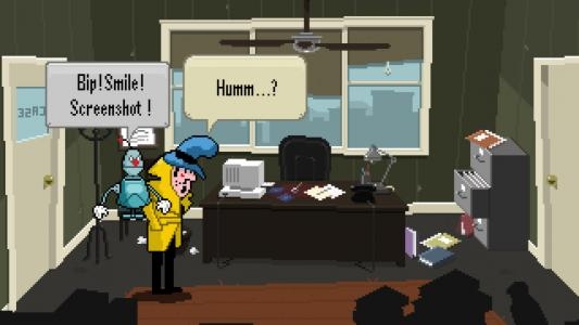 Detective Case and Clown Bot in: Murder in the Hotel Lisbon screenshot