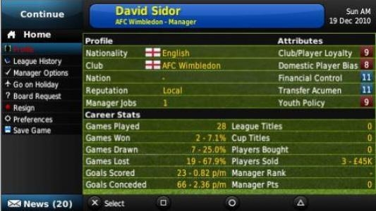 Football Manager Handheld 2011 screenshot