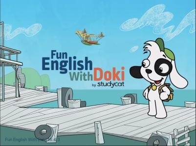 Fun english with doki titlescreen