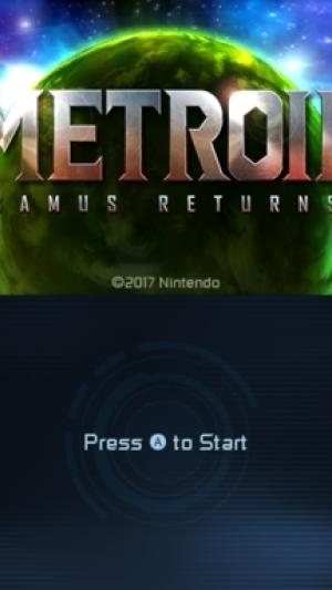 Metroid: Samus Returns (Legacy Edition) titlescreen