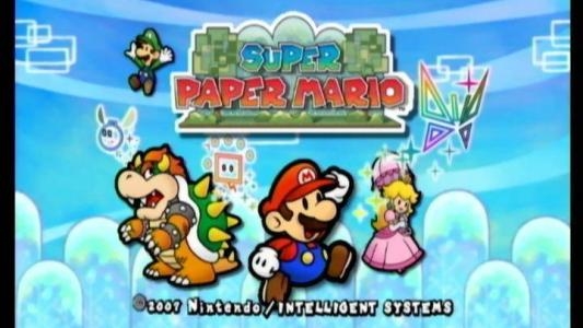 Super Paper Mario titlescreen